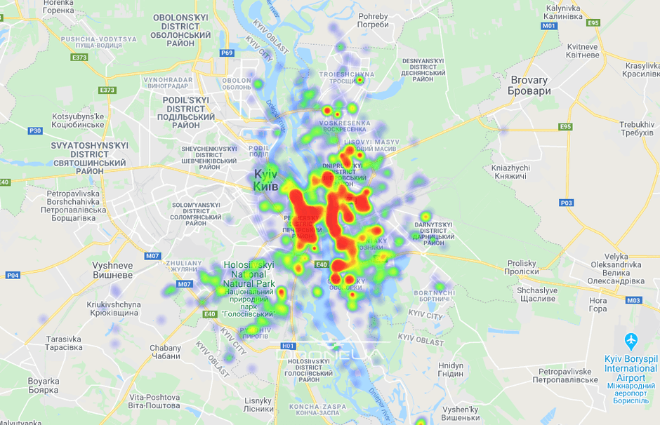 Статистика польотів дронів у Києві, травень 2020-го року